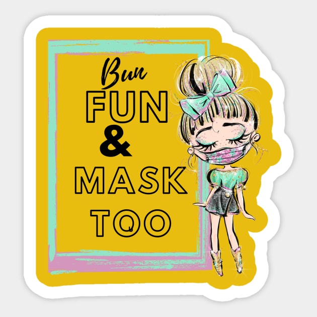 Bun Girl1 Sticker by The Mask Shoppe Unlimited